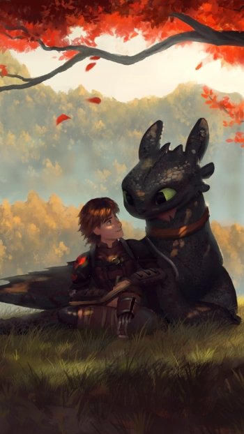 Toothless (How to Train Your Dragon) Hiccup (How to Train Your Dragon) dragon movie How to Train Your Dragon Phone Wallpaper