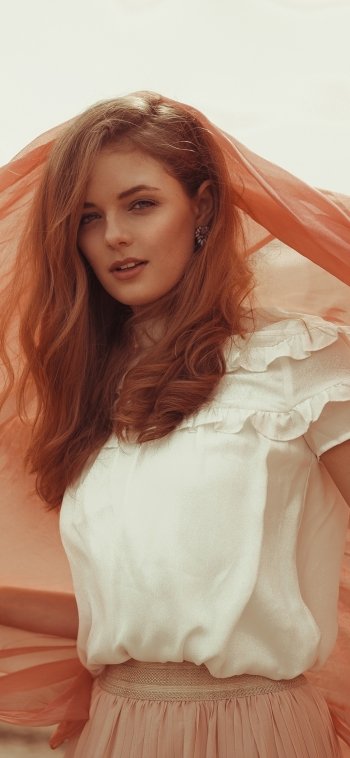 redhead woman model Phone Wallpaper