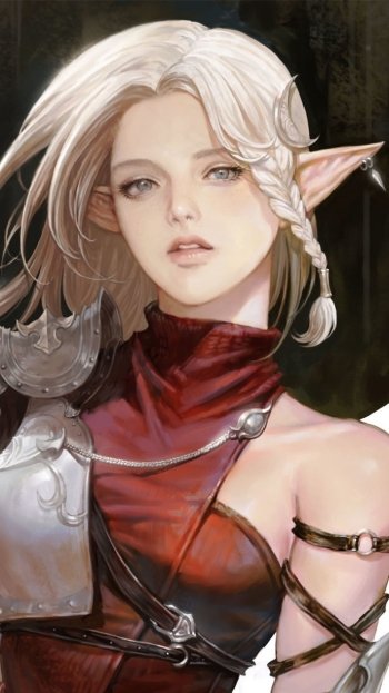 blonde blue eyes braid pointed ears long hair fantasy elf Phone Wallpaper