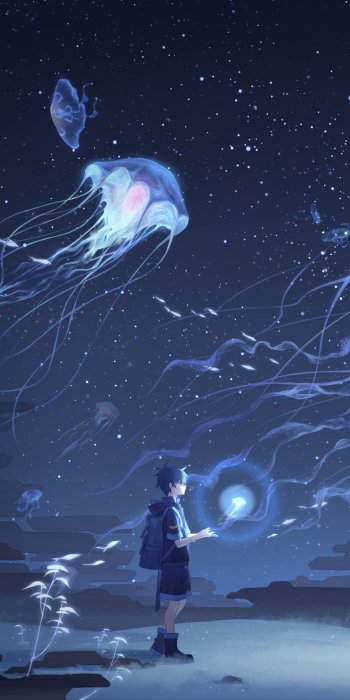  Boy in a land of jellyfish by Arsh