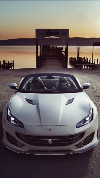 supercar white car vehicle car Ferrari Ferrari Portofino Phone Wallpaper