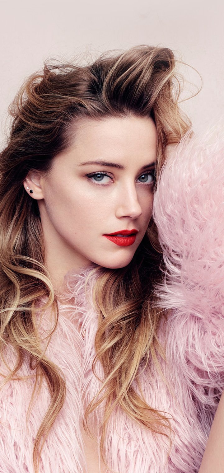 Download Blonde Lipstick Actress American Celebrity Amber Heard Phone ...