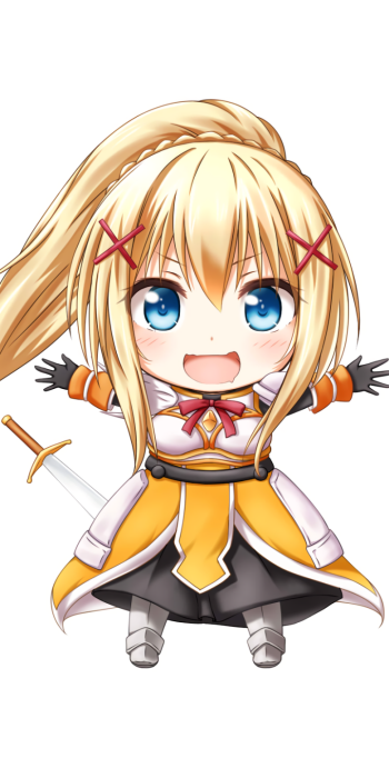 blue eyes blonde chibi KonoSuba Darkness (KonoSuba) Anime KonoSuba - God’s blessing on this wonderful world!! Phone Wallpaper