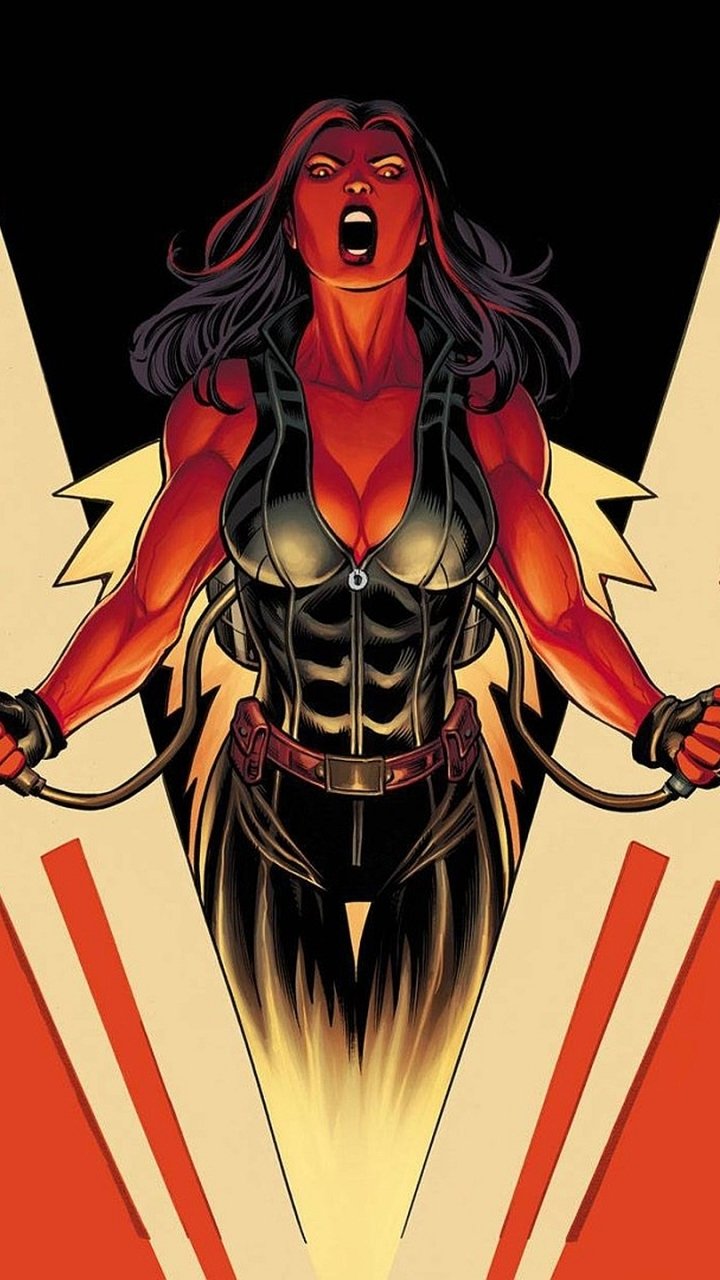 Download Comic Red She-Hulk Phone Wallpaper