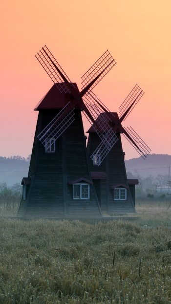  Sunrise on a Windmill by byunghun cho