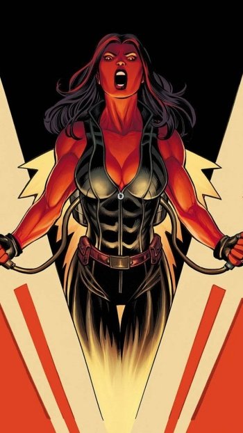 Comic Red She-Hulk Phone Wallpaper