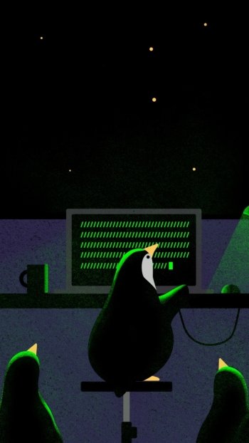 Linux computer penguin Animal emperor penguin Phone Wallpaper