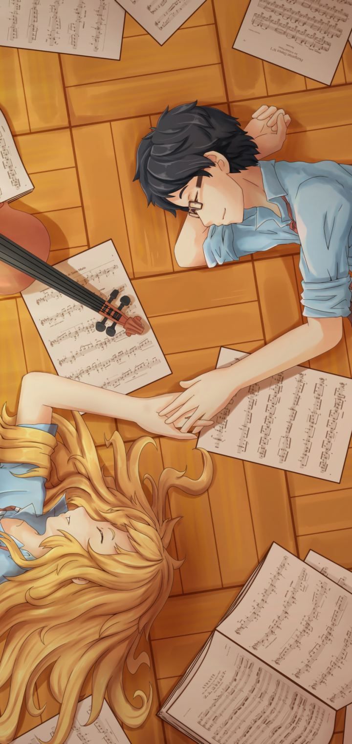 Anime Your Lie in April Phone Wallpaper by harousel