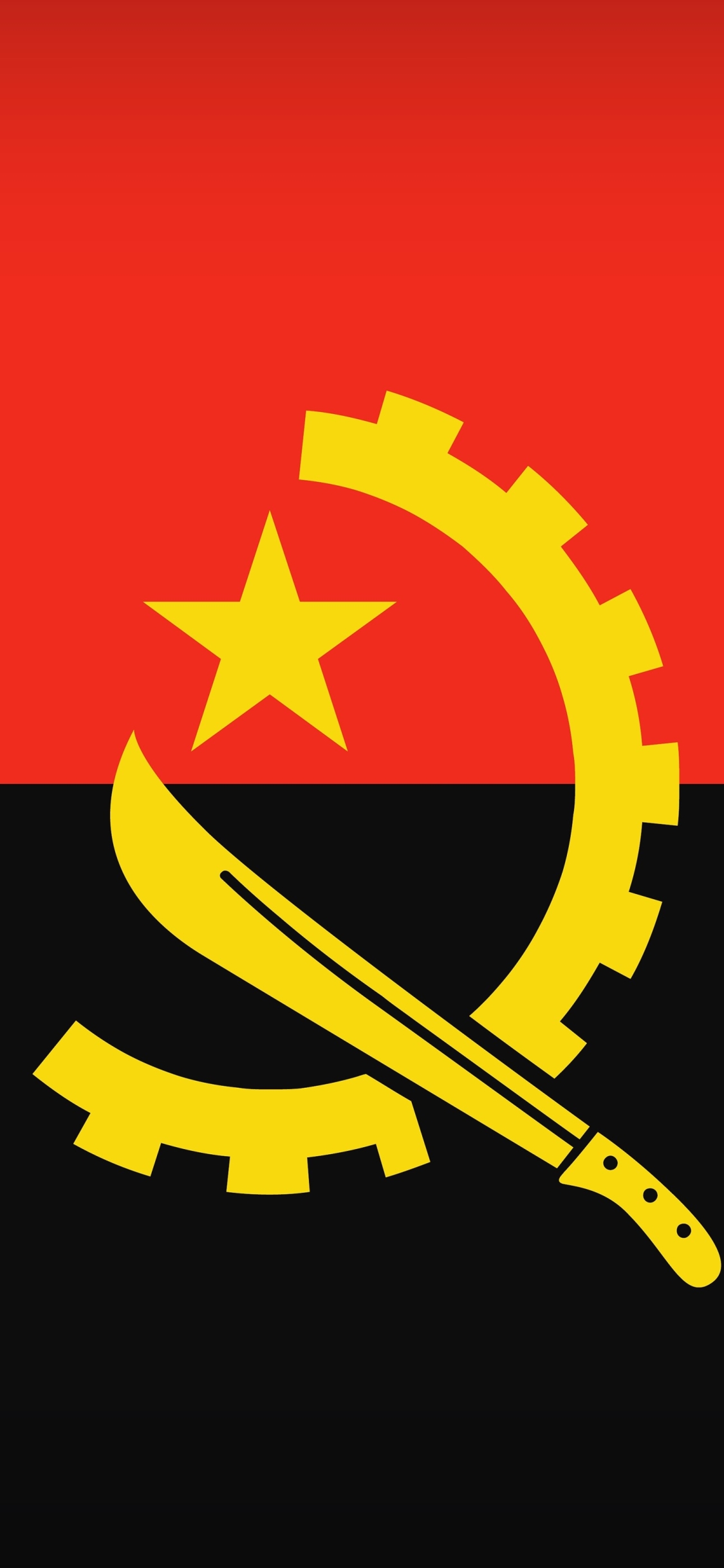 Flag Of Angola Phone Wallpaper by Paul Brennan