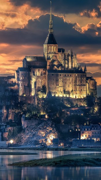 France religious Mont Saint- Michel Phone Wallpaper