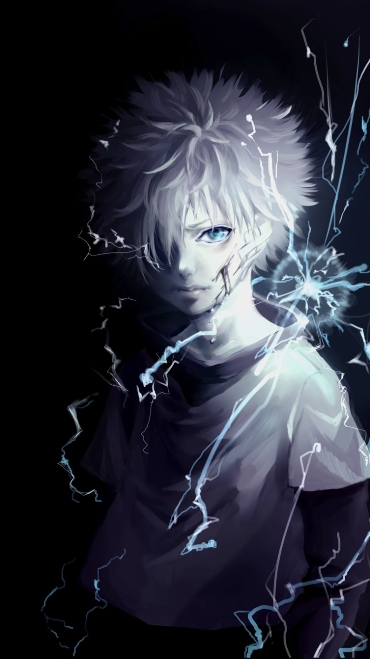 Anime Hunter x Hunter, Killua Zoldyck, Grey Hair, 750x1334 Phone