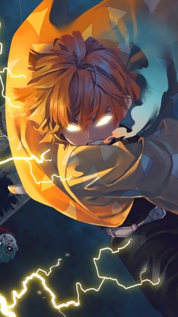 Zenitsu Agatsuma Anime Demon Slayer: Kimetsu no Yaiba Phone Wallpaper