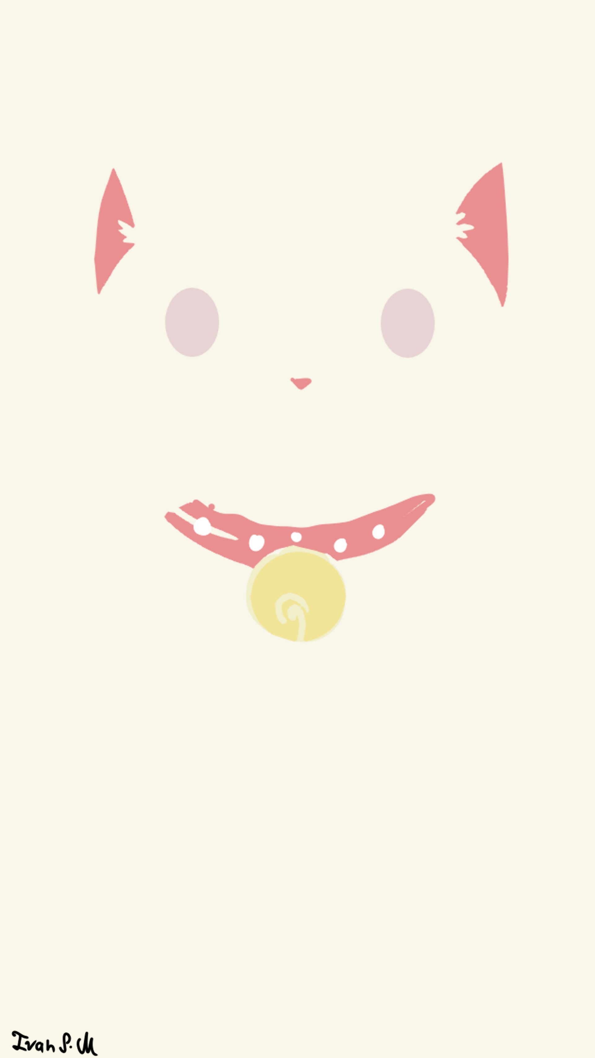Download Maneki Neko Minimalist Animal Cat Phone Wallpaper by ivanPM