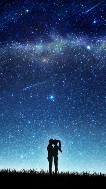 starry sky Anime couple anime couple Phone Wallpaper