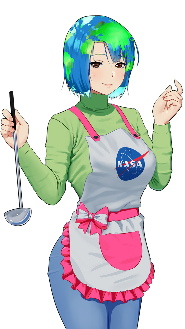 Earth-Chan Phone Wallpaper by Carlo Montie