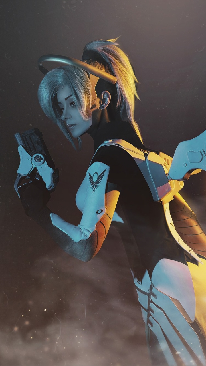 Download Mercy (Overwatch) Overwatch Woman Cosplay Phone Wallpaper ...