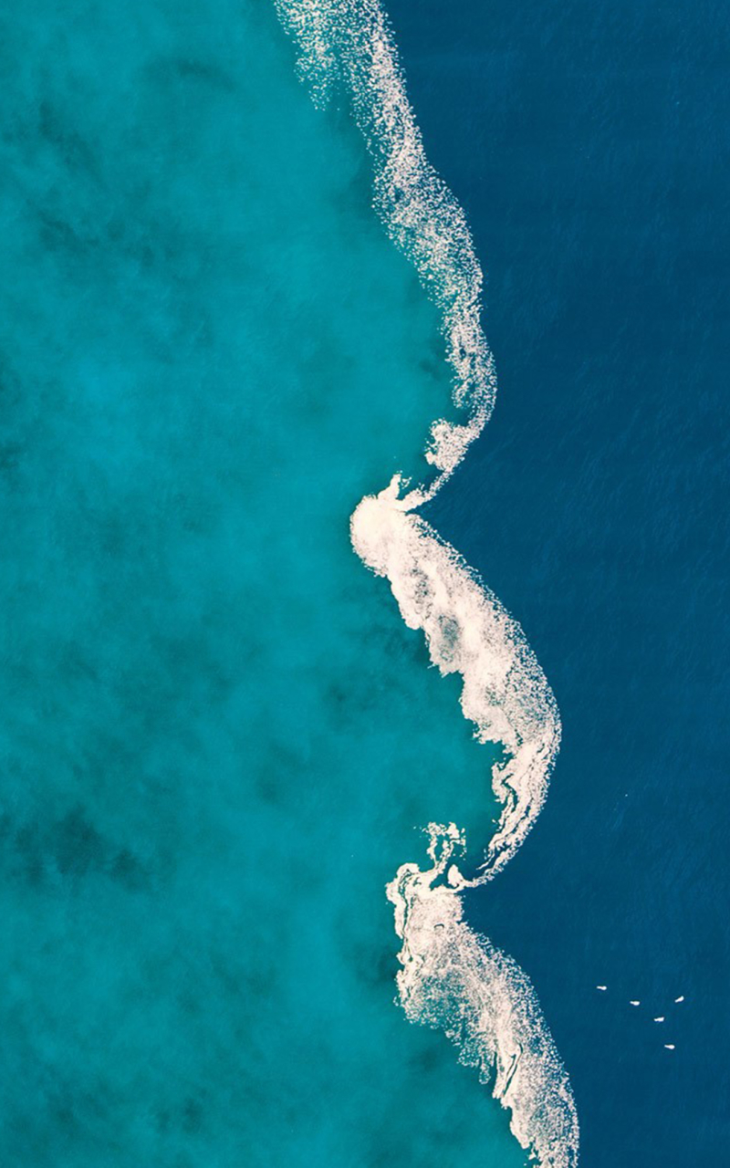 Download Aerial Blue Water Sea Nature Ocean Phone Wallpaper - Mobile Abyss