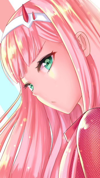 Download Horns Blue Eyes Pink Hair Long Hair Hiro (Darling In The ...