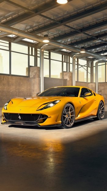 supercar yellow car vehicle car Ferrari grand tourer Ferrari 812 Superfast Phone Wallpaper