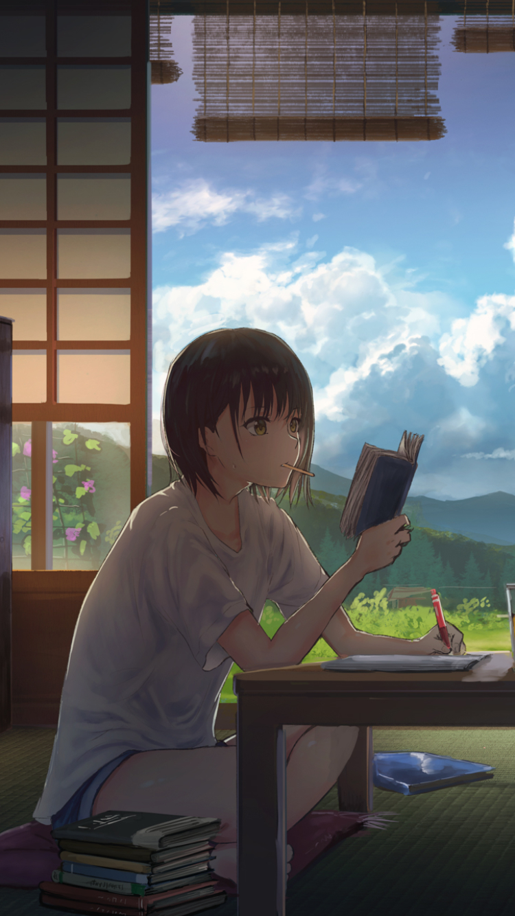 Anime Girl Studying Wallpapers - Wallpaper Cave