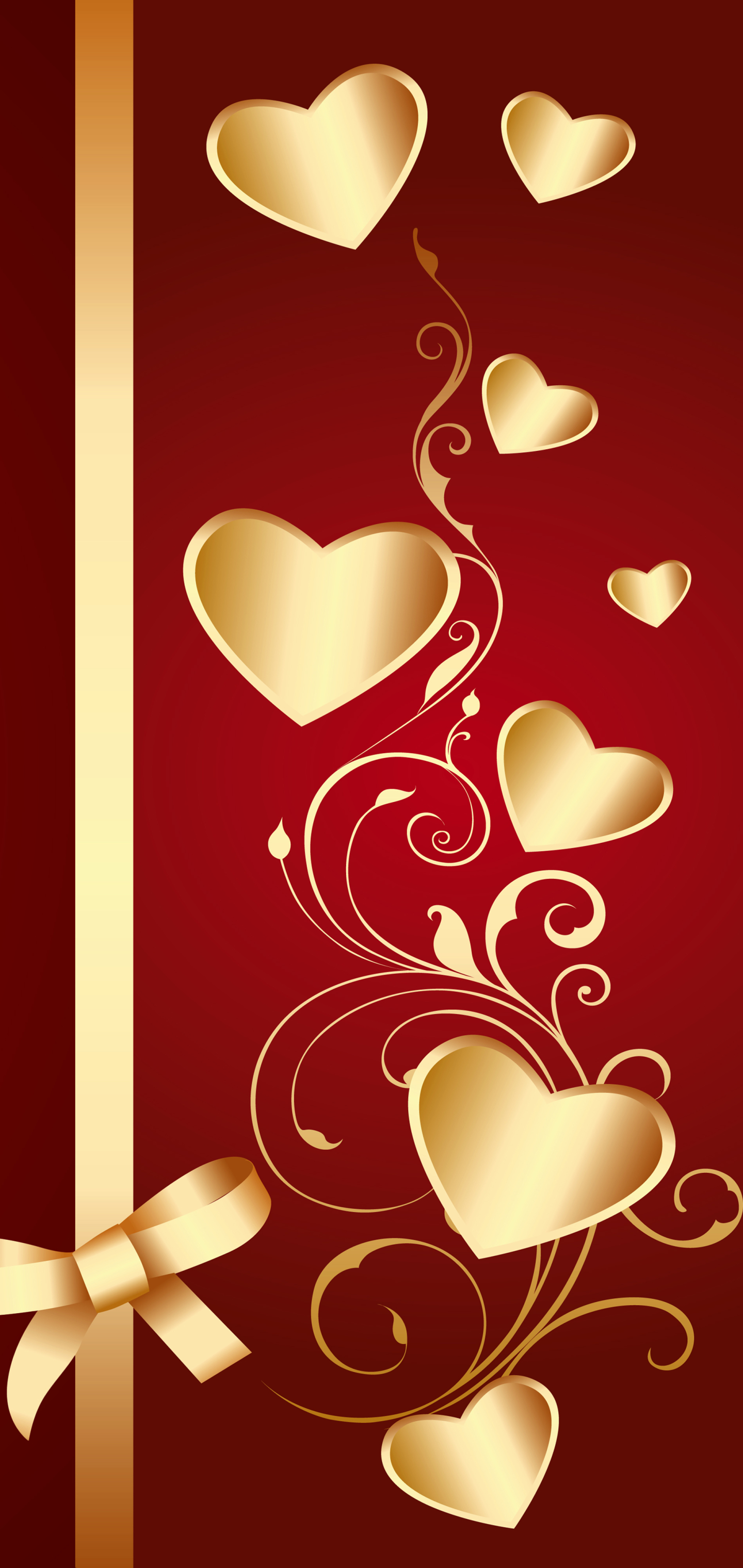 Gold Valentine's gift phone wallpaper