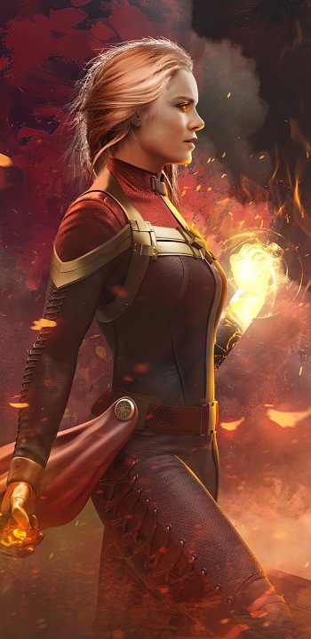 Brie Larson Carol Danvers movie Captain Marvel Phone Wallpaper