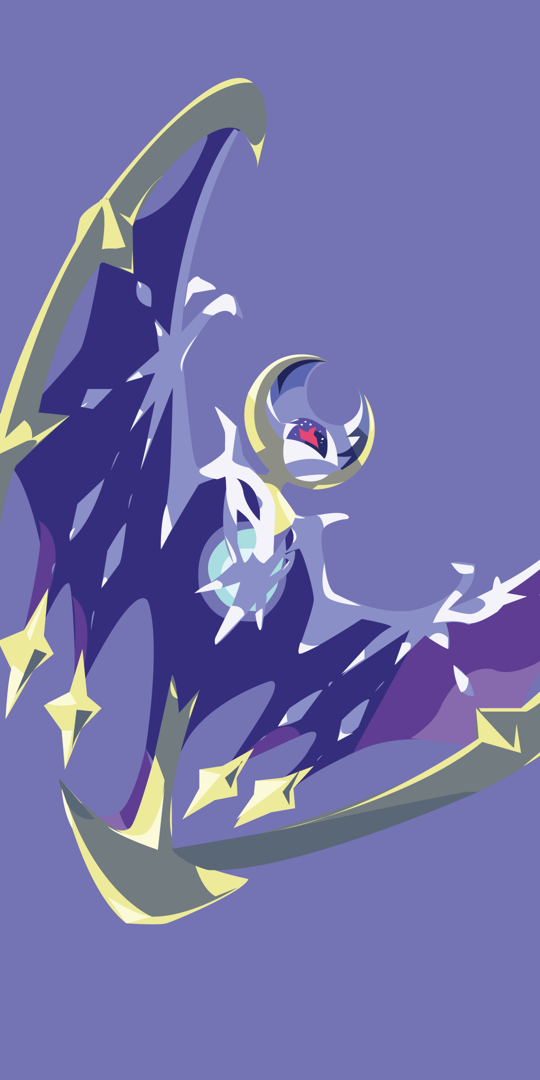Download Minimalist Pokémon Moon Pokémon: Sun And Moon Pokemon Lunala (Pokémon) Video Game Minimalist Gaming Phone Wallpaper