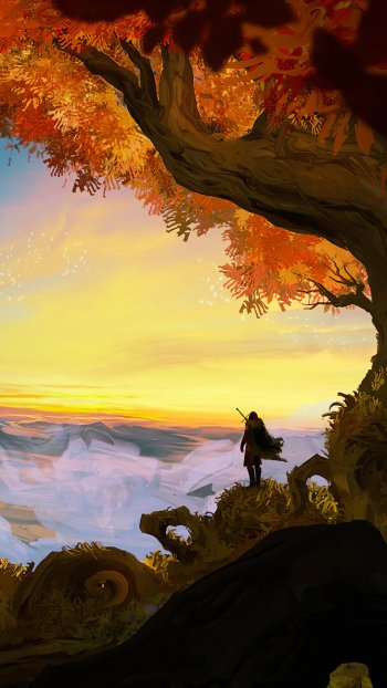 painting fantasy warrior fantasy warrior Phone Wallpaper