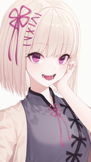 purple eyes blonde Anime Original Phone Wallpaper
