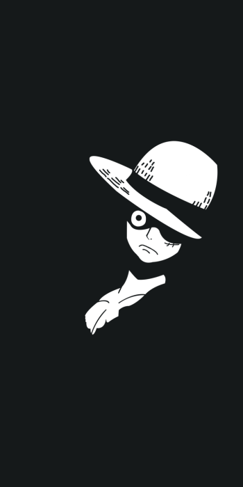 white black straw hat Monkey D. Luffy Anime One Piece black anime white anime Phone Wallpaper