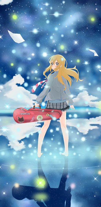 Kaori Miyazono Anime Your Lie in April Phone Wallpaper
