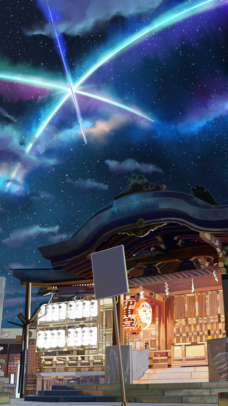 Anime Temple Phone Wallpaper by ちょんひろ