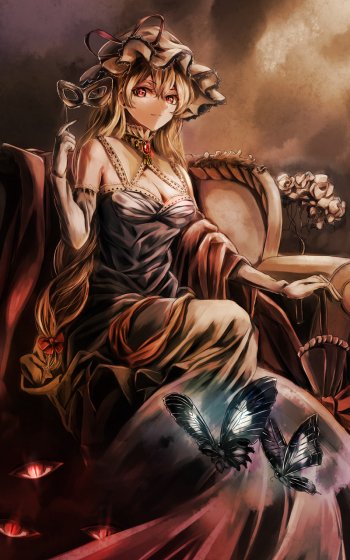 Yukari Yakumo Anime Touhou Phone Wallpaper