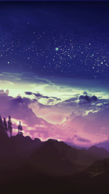 sky star cloud mountain Anime landscape anime landscape Sky Anime Phone Wallpaper