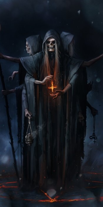 skull magic dark death Phone Wallpaper