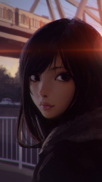 black eyes black hair Anime Original Phone Wallpaper