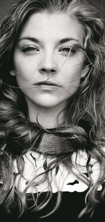 English face monochrome Black & White actress Celebrity Natalie Dormer Phone Wallpaper