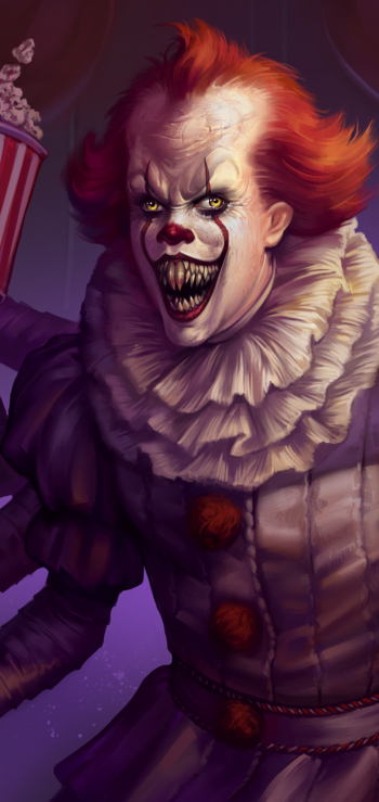 creepy clown Pennywise (It) movie It (2017) Phone Wallpaper