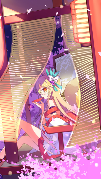Izuna Hatsuse kimono animal ears Anime No Game No Life Phone Wallpaper