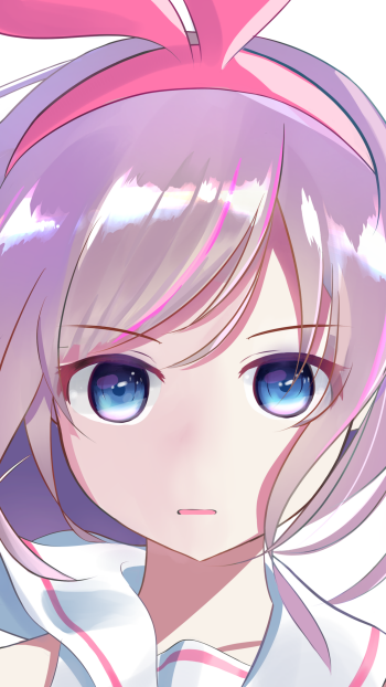 blue eyes face Kizuna AI Anime AI Channel Phone Wallpaper