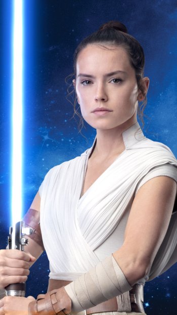  Rey with her lightsaber