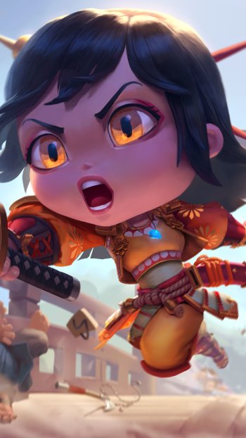 chibi Amaterasu (Smite) video game Smite Phone Wallpaper