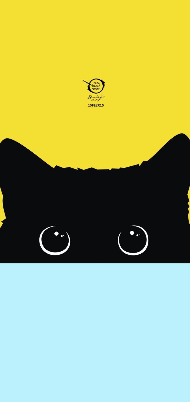 Download Simple Minimalist Colorful Vector Animal Cat Phone Wallpaper