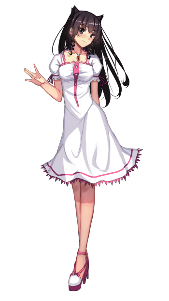 white dress black eyes black hair long hair Anime Original Phone Wallpaper