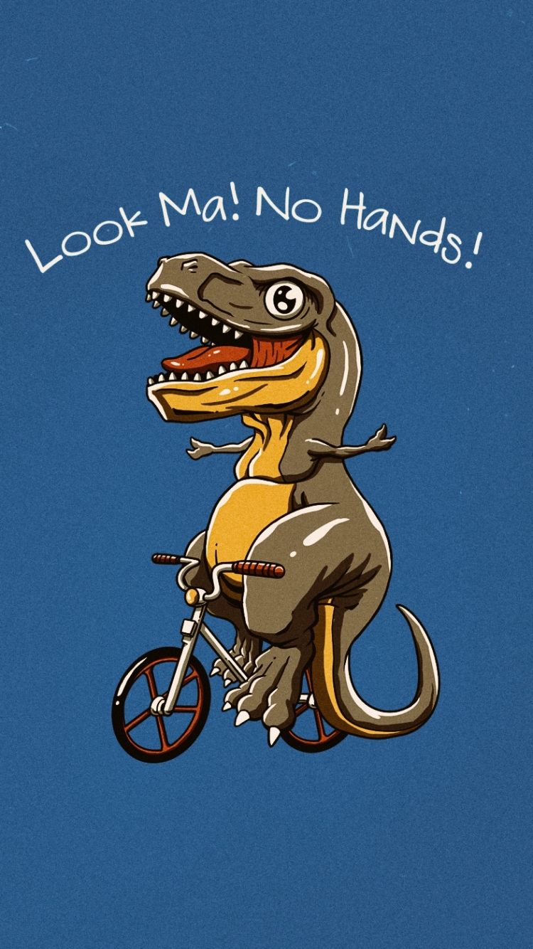 Dinosaur on a Bicycle "Look Ma! No Hands"