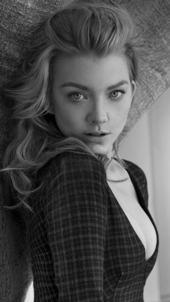 monochrome actress British Celebrity Natalie Dormer Phone Wallpaper