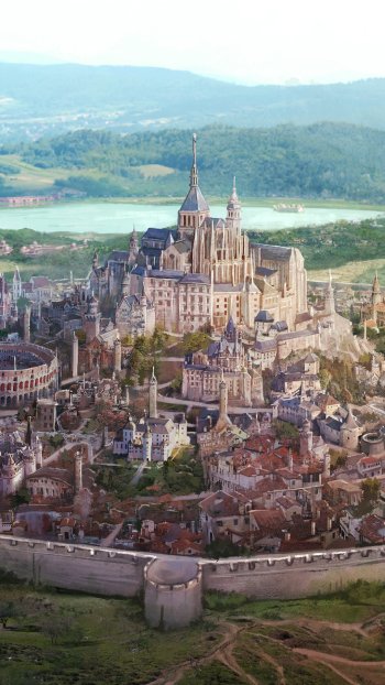 castle Anime city Phone Wallpaper