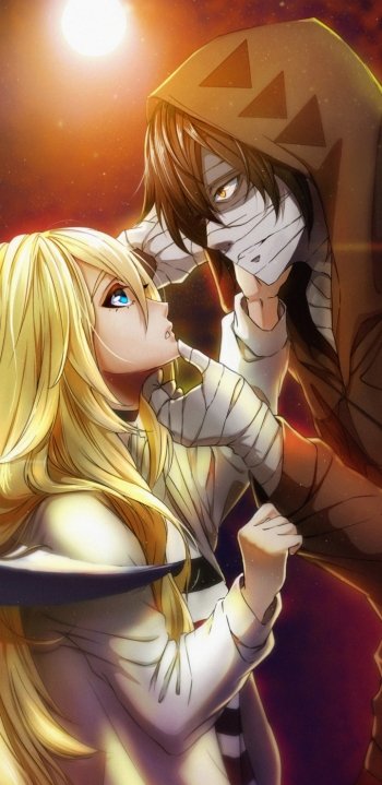 Angels of Death brown hair long hair blonde bandage coat hood yellow eyes blue eyes Rachel Gardner Zack (Angels Of Death) Anime Phone Wallpaper