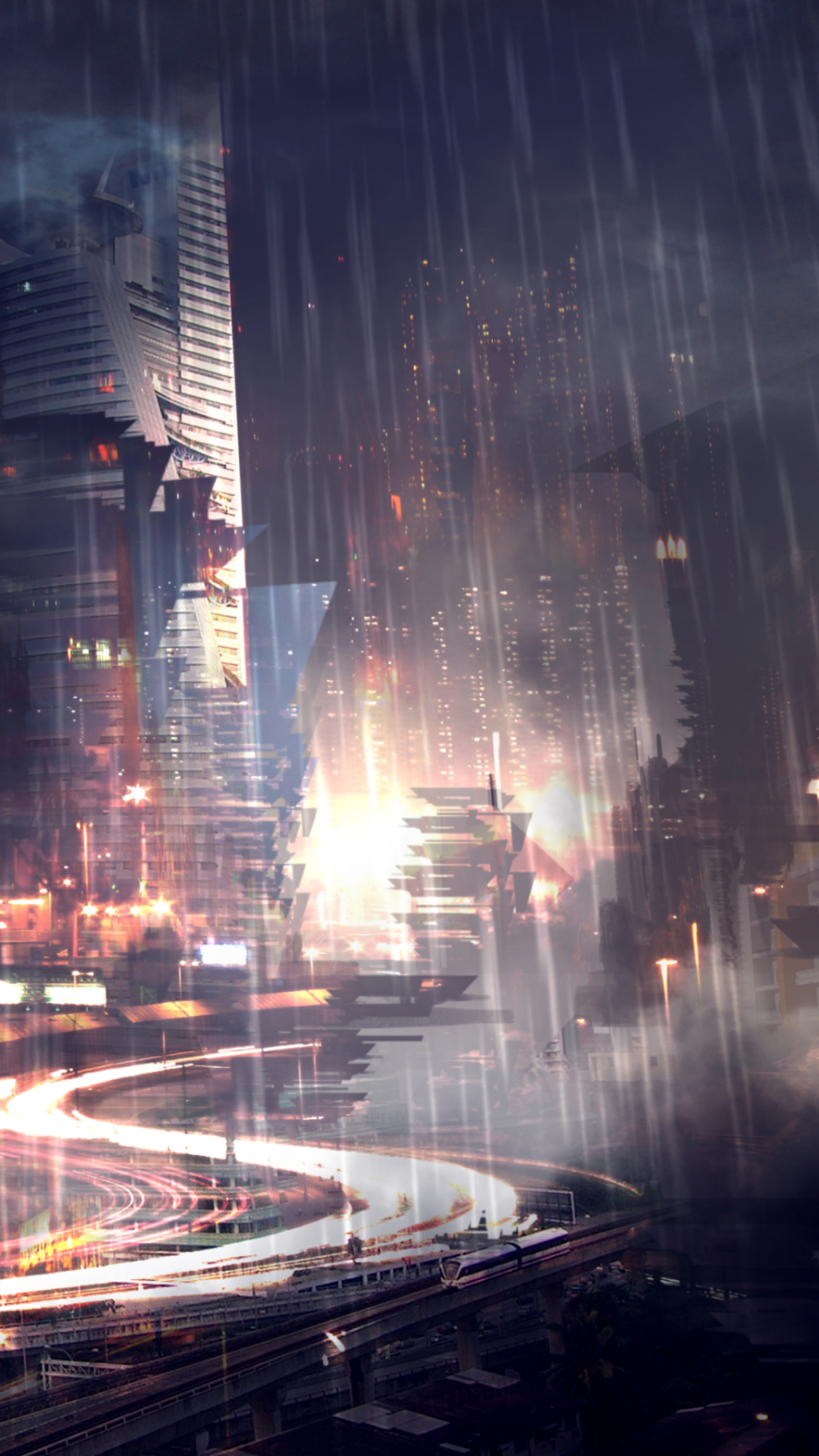 Metro City in the Rain by Vincentius Matthew - Mobile Abyss