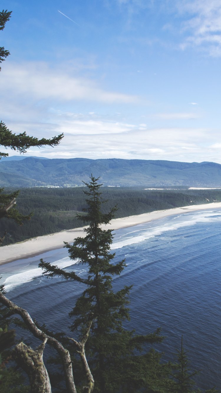 Download Sky Ocean Beach Landscape Nature Coastline Phone Wallpaper